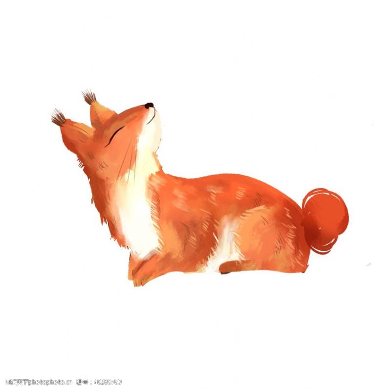 剪影手绘卡通狐狸元素图片