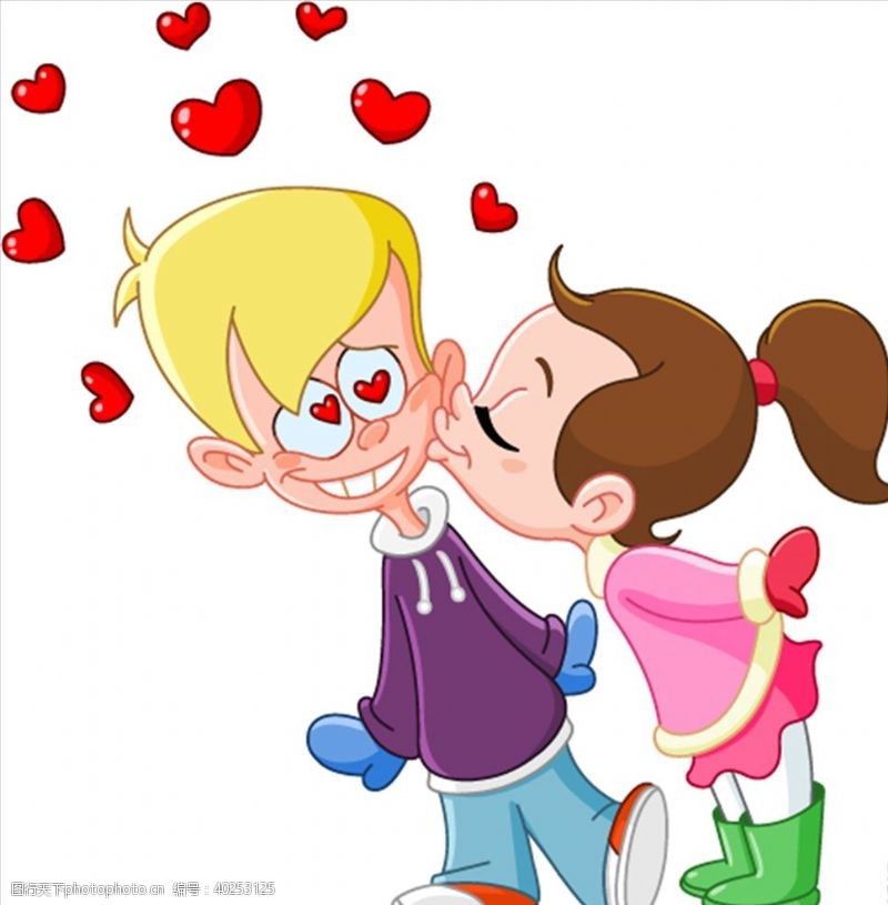 情侣卡通手绘情侣图片