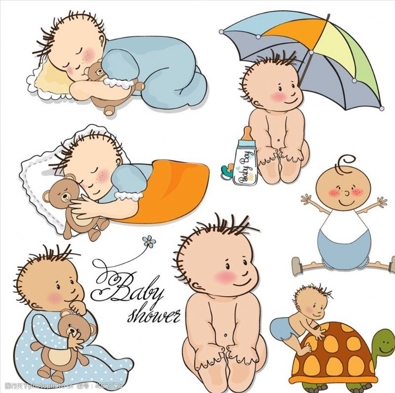 可爱插画手绘婴儿图片