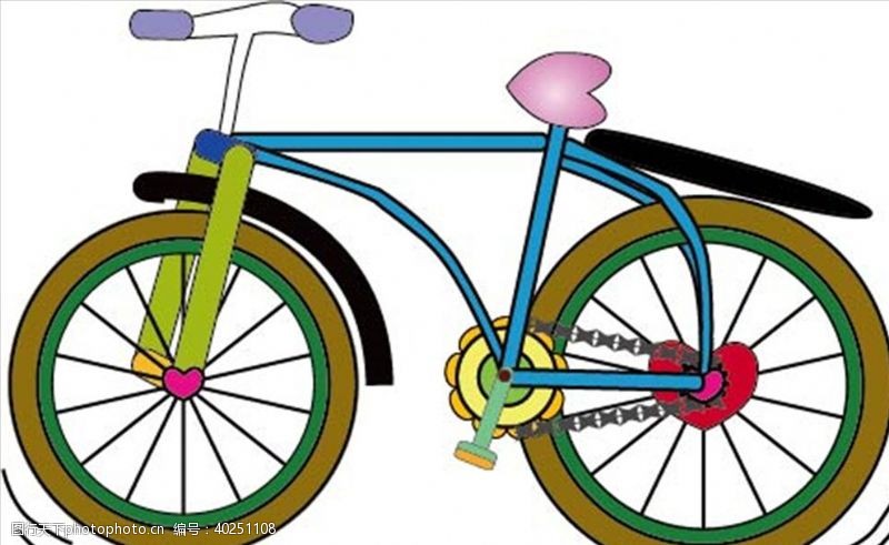 素描手绘自行车图片