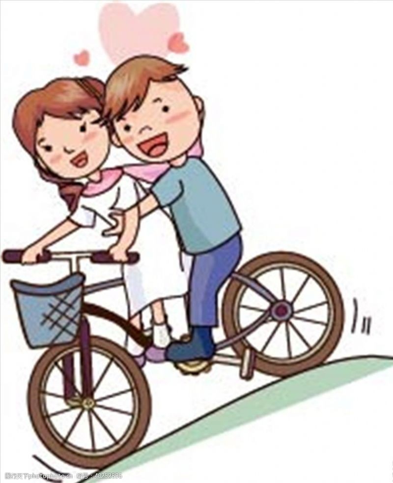 可爱图形手绘自行车图片