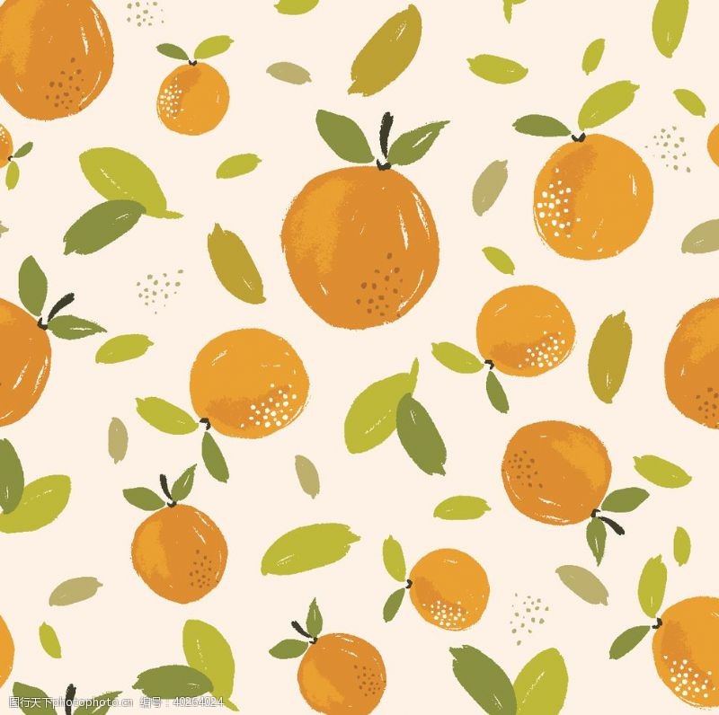 水印水果橙子手绘水果图片