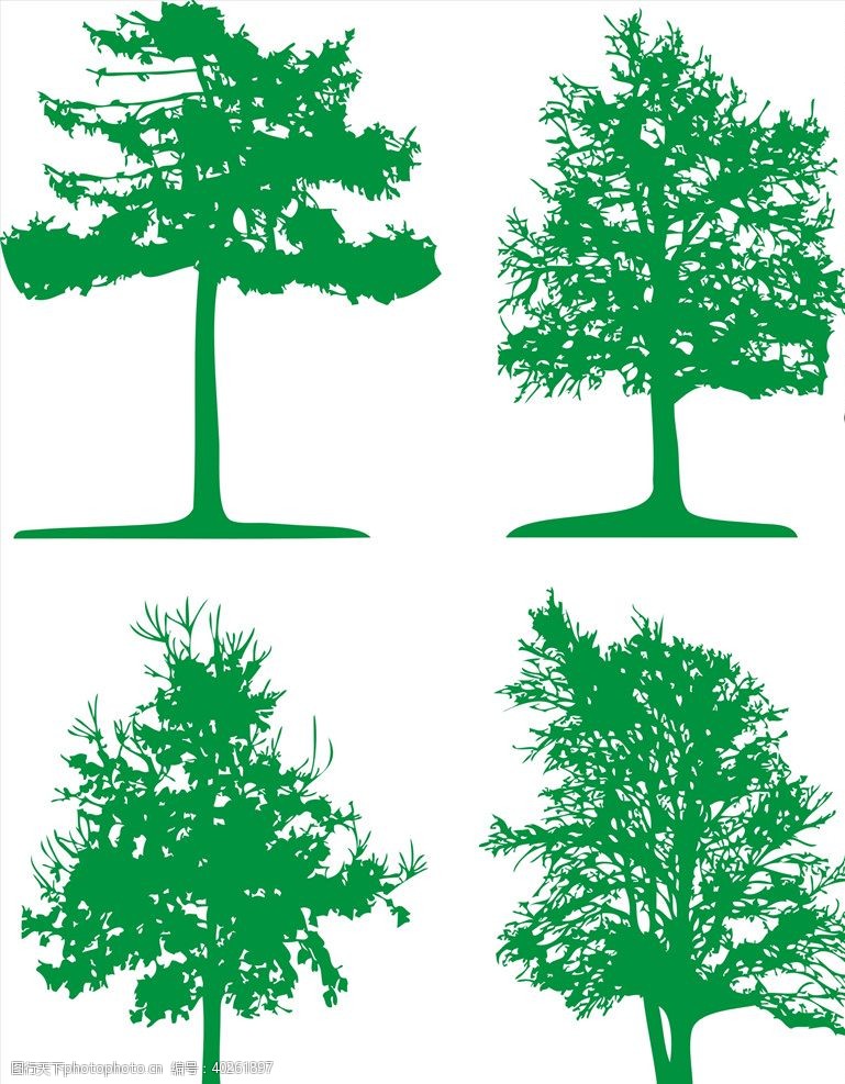 矢量绿树树图片