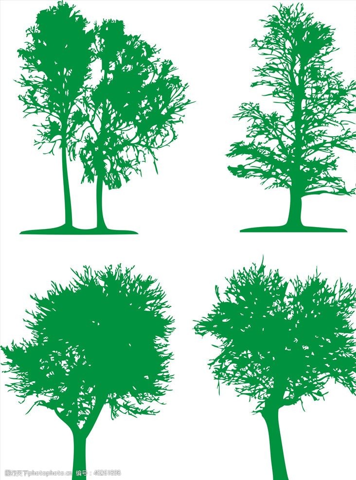 矢量绿色树木树图片