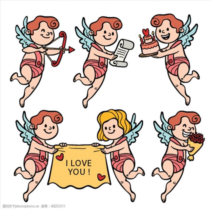 卡通美女天使丘比特图片