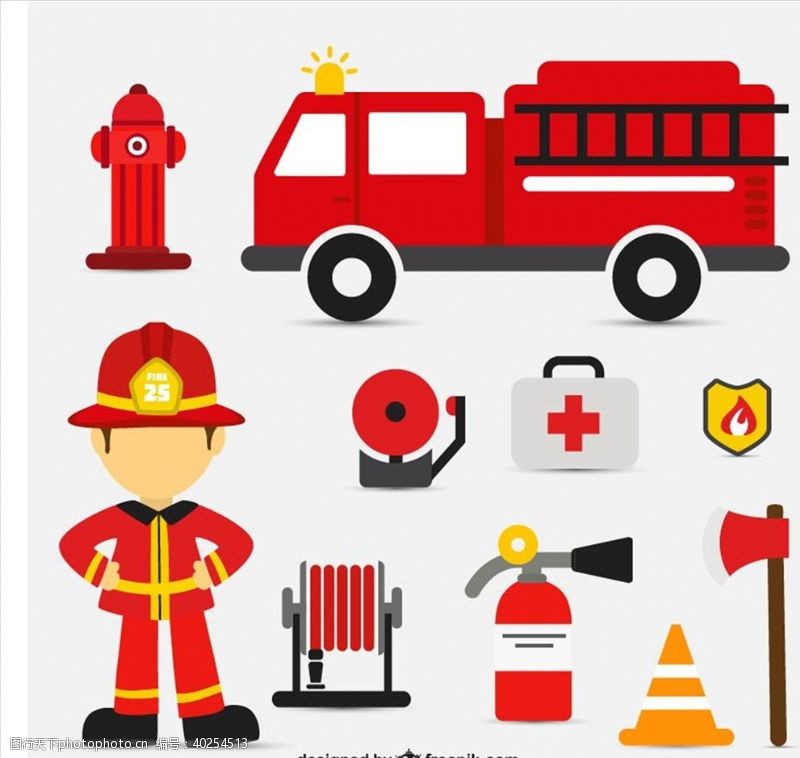 消防宣传标语消防车图片
