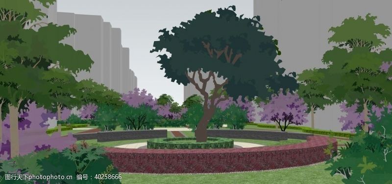 果园果树小区景观园林设计效果图图片