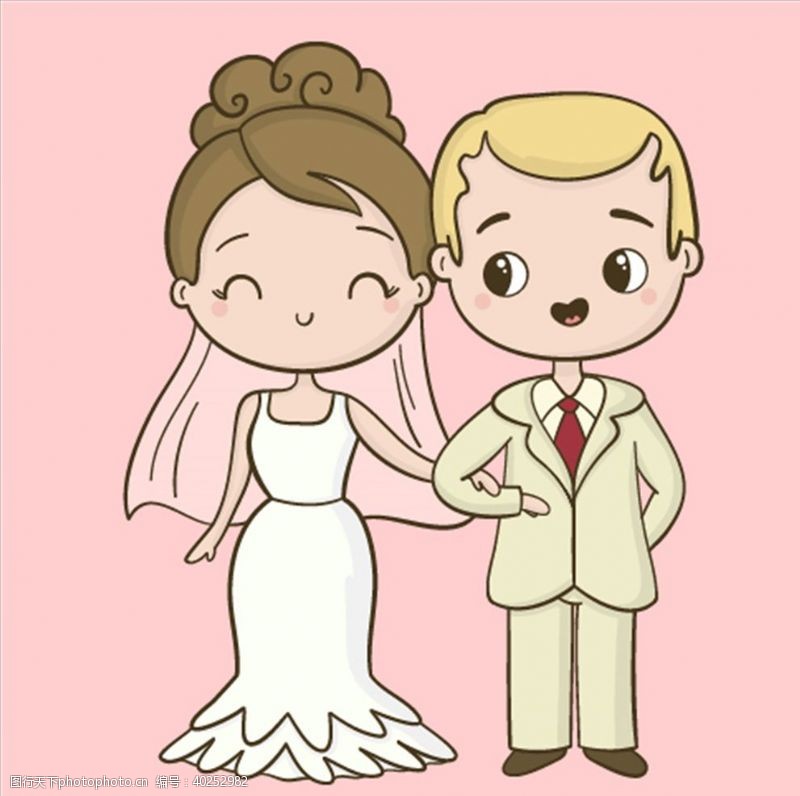 卡通形象新郎新娘图片