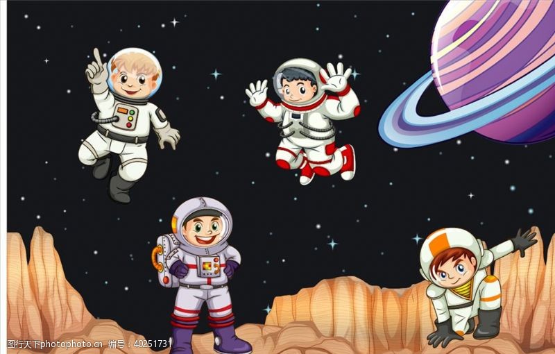 卡通图案宇航员图片