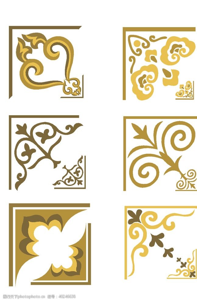 欧美边框中式古典花纹图片