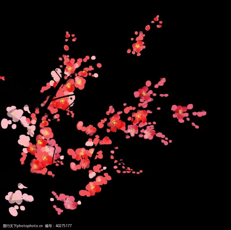 植树节素材装饰梅花图片