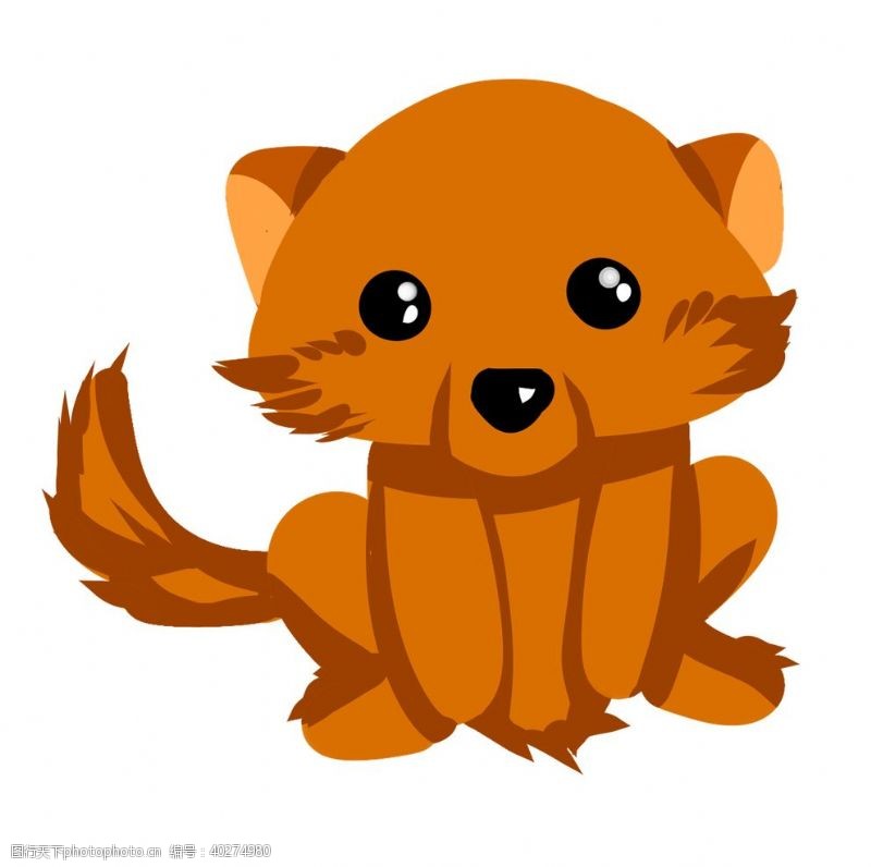 动物漫画棕色的小狗手绘图片