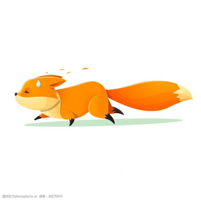 奔跑的狐狸插画图片