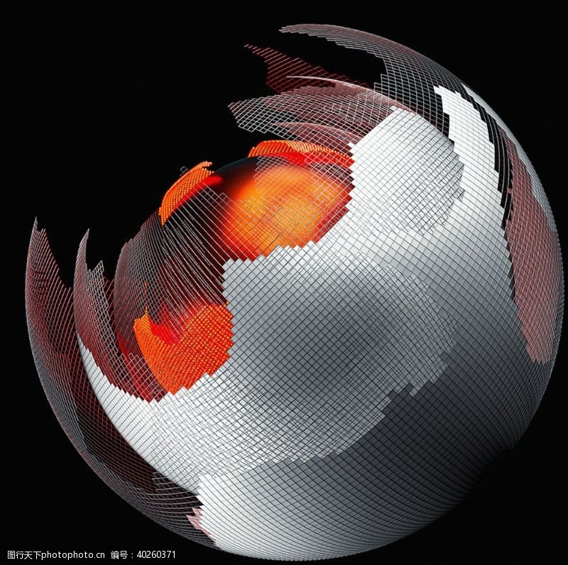 电影背景C4D模型晶格球体网格新闻图片