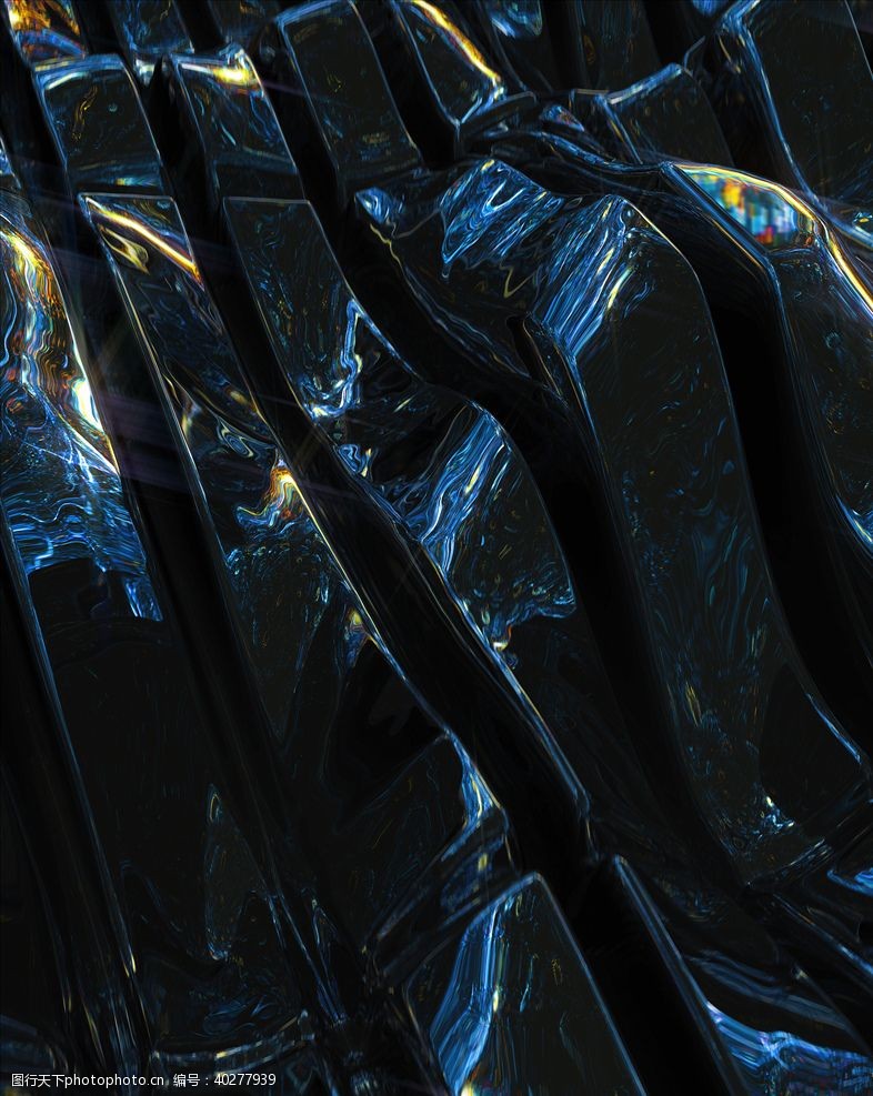 金属背景C4D模型金属表面抽象波浪图片