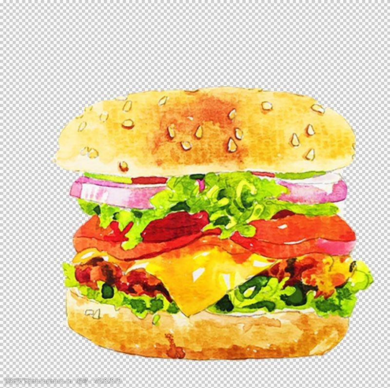 卡通菜单汉堡包图片