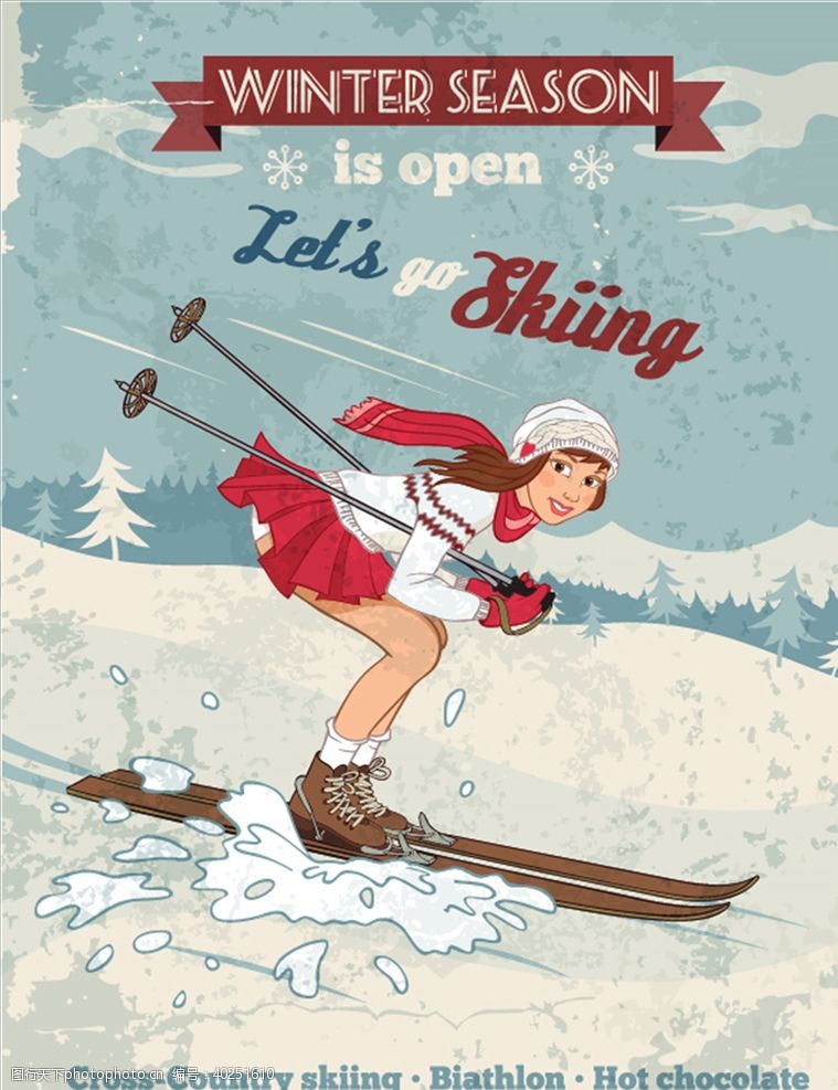 滑雪展板滑雪图片