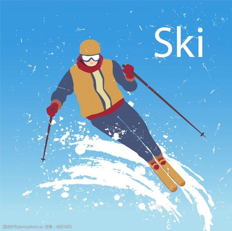 冰箱海报滑雪图片