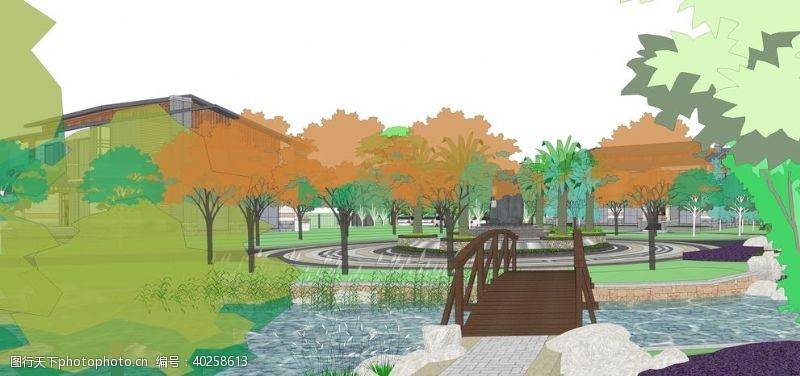 果园会议中心园林景观设计效果图图片