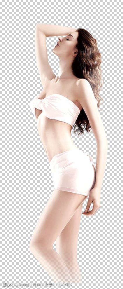 瘦身展板减肥瘦身整形美女模特PNG图片