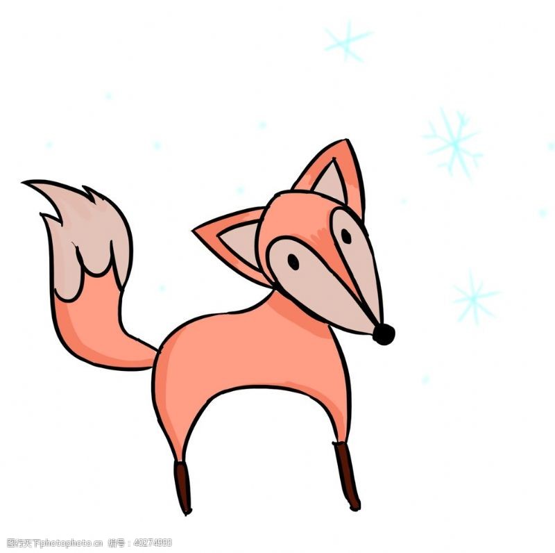 手绘动物狡猾的小狐狸图片