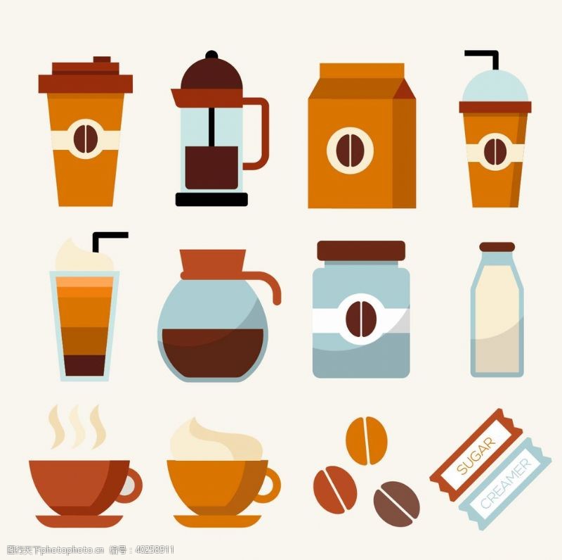 咖啡杯矢量素材咖啡元素图标图片