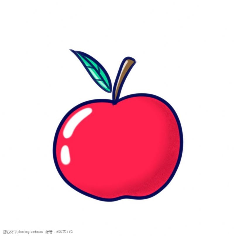 水果卡片卡通红苹果素材图片