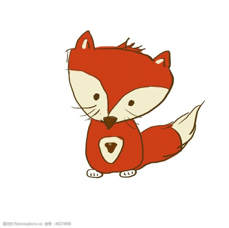 线描动物卡通狐狸手绘图片