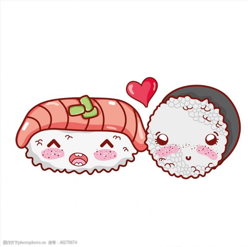 三文鱼片卡通日本寿司图片