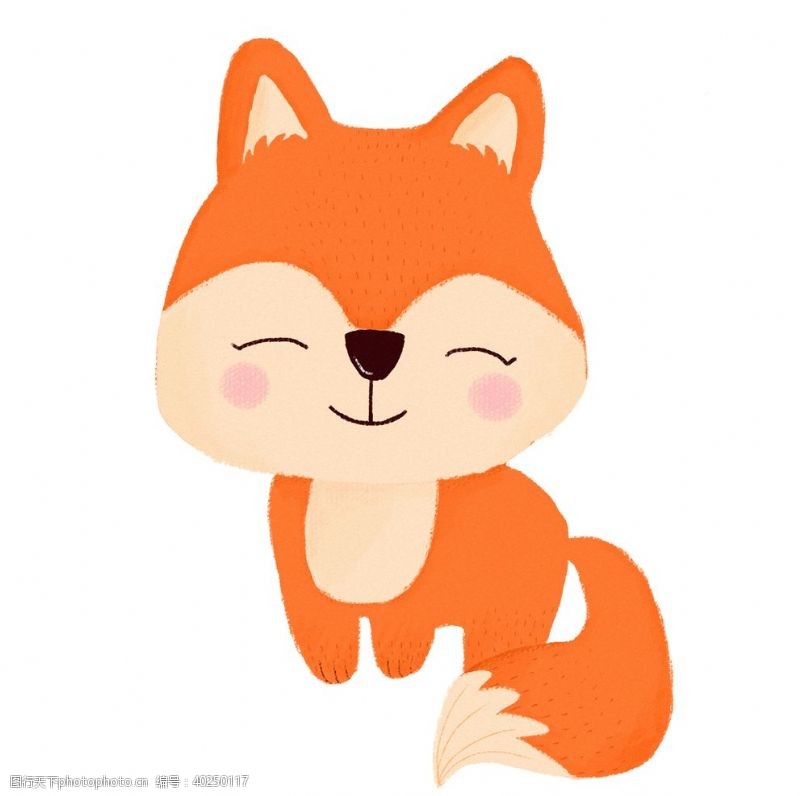 线稿可爱的小狐狸图片