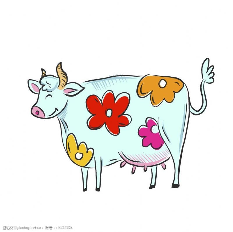 卡通婴儿素材牛牛年奶牛公牛斗牛牧场图片