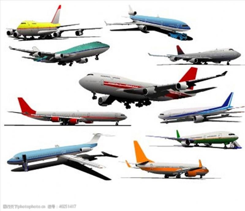 科技线条矢量飞机图片