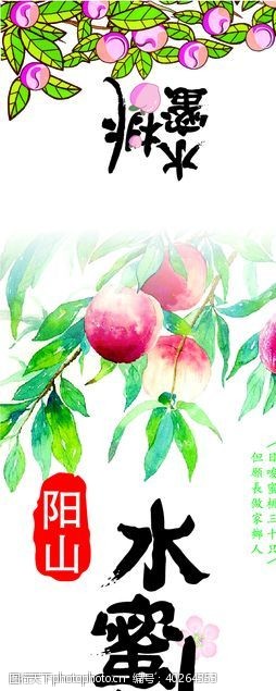 水果广告水蜜桃标贴图片