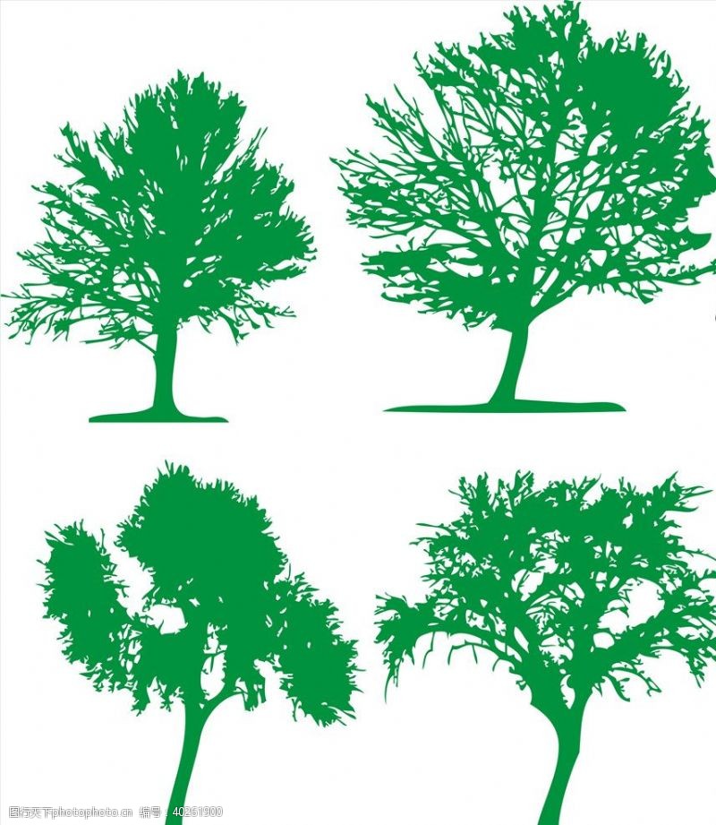 矢量树叶树图片
