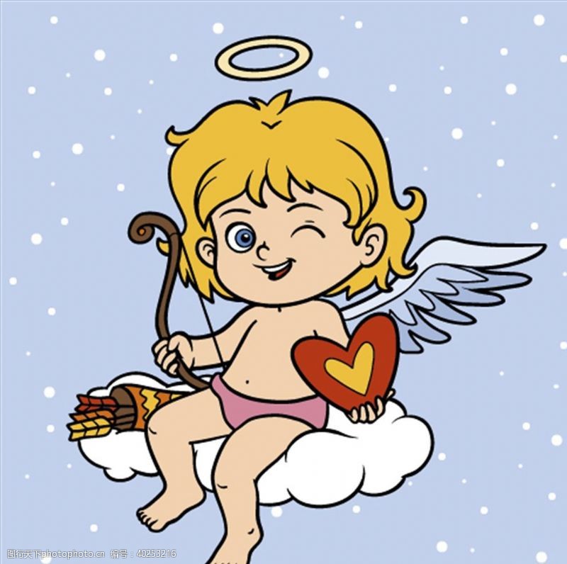 儿童绘画天使丘比特图片