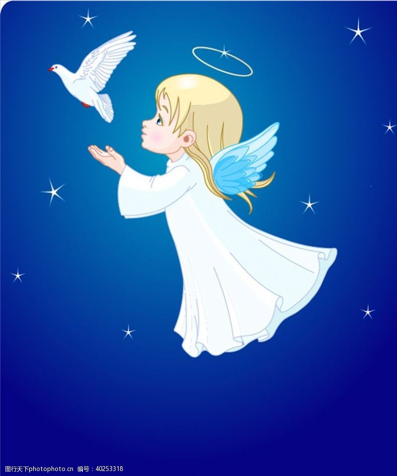 卡通月亮天使丘比特图片