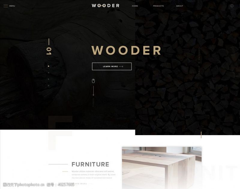 简约排版设计网页设计WOODER图片
