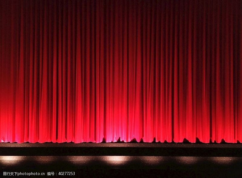 魔术设计舞台红色幕布图片