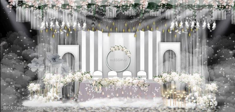 韩式婚礼舞台效果图图片