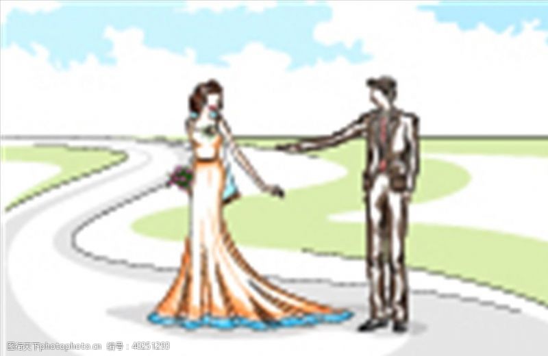 婚礼卡片新郎新娘图片