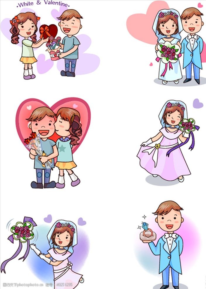 情侣卡通新郎新娘图片