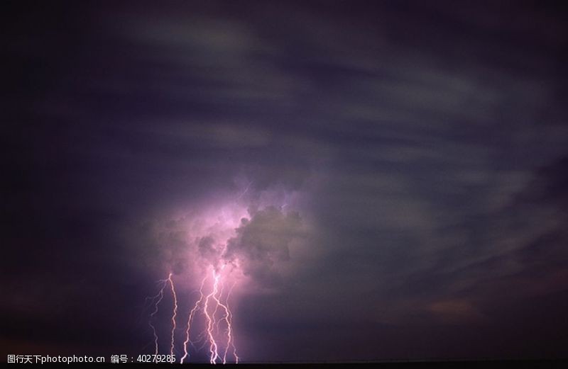 风暴夜空中的闪电图片