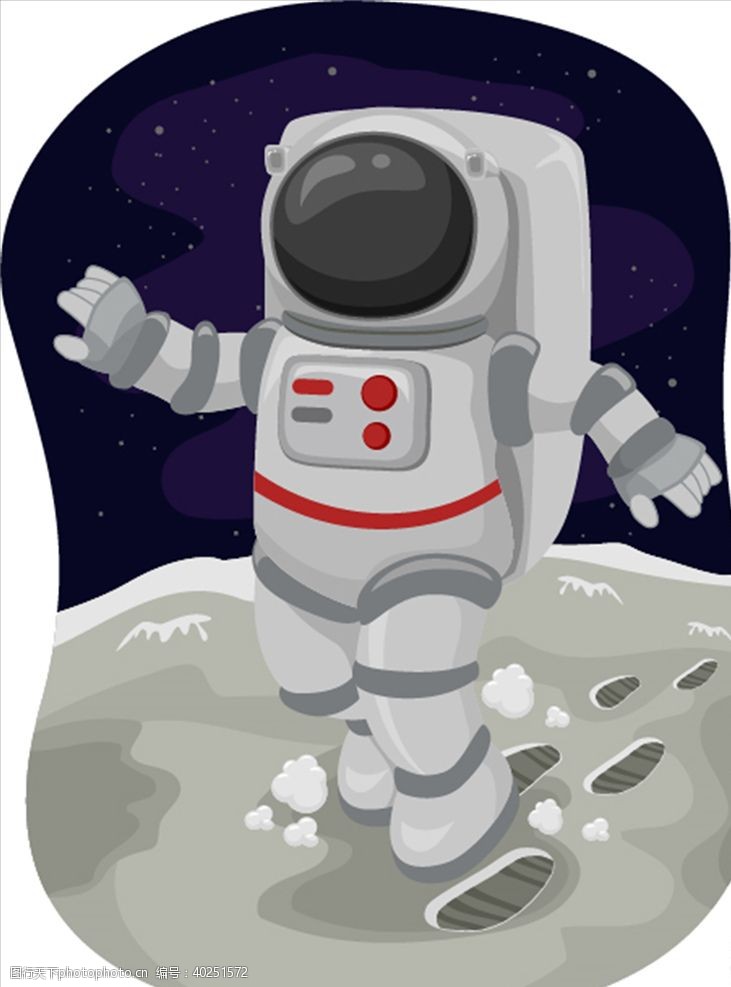 卡通印花宇航员图片