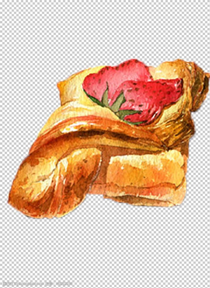 美味的草莓面包图片