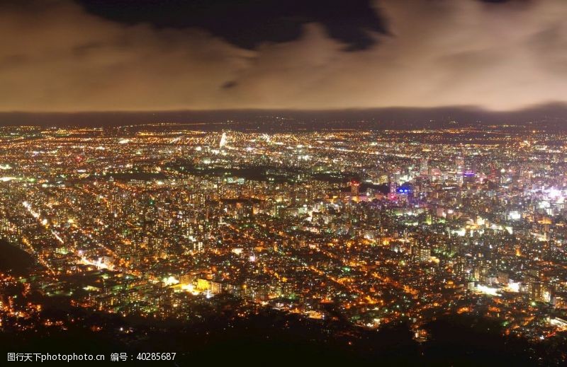 红灯城市夜景图片