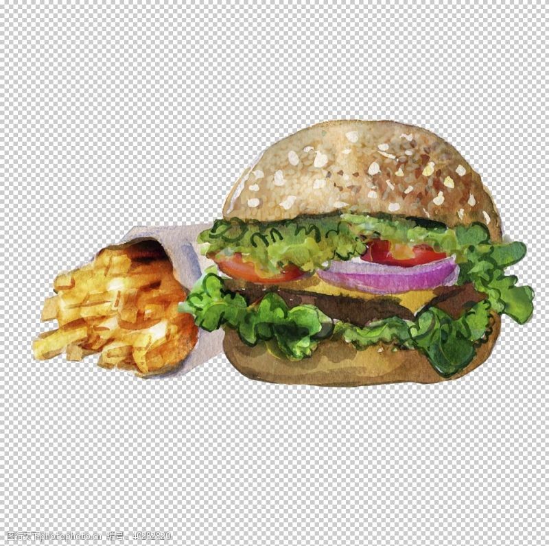汉堡手绘菜单汉堡包图片