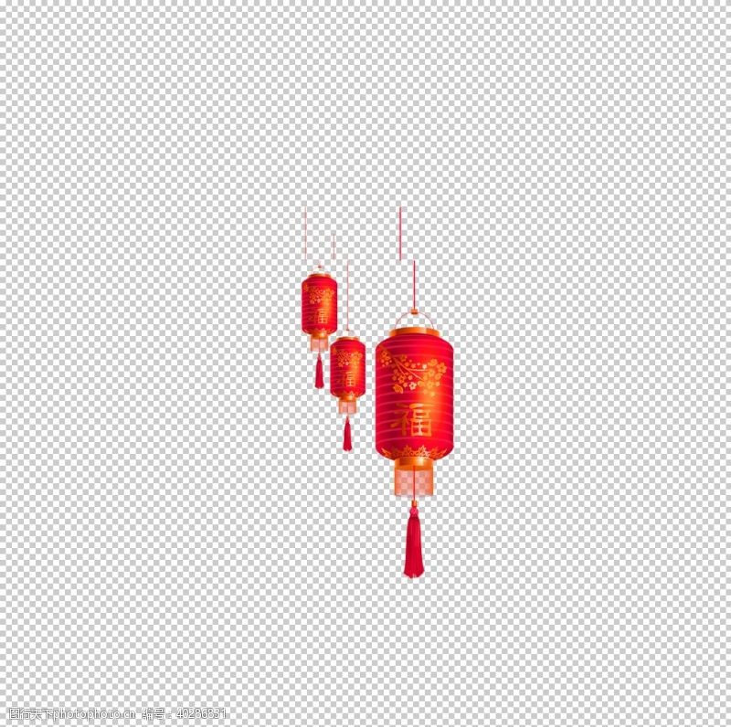 中国剪纸红灯笼图片