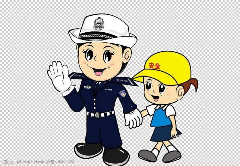 卡通交警警服图片