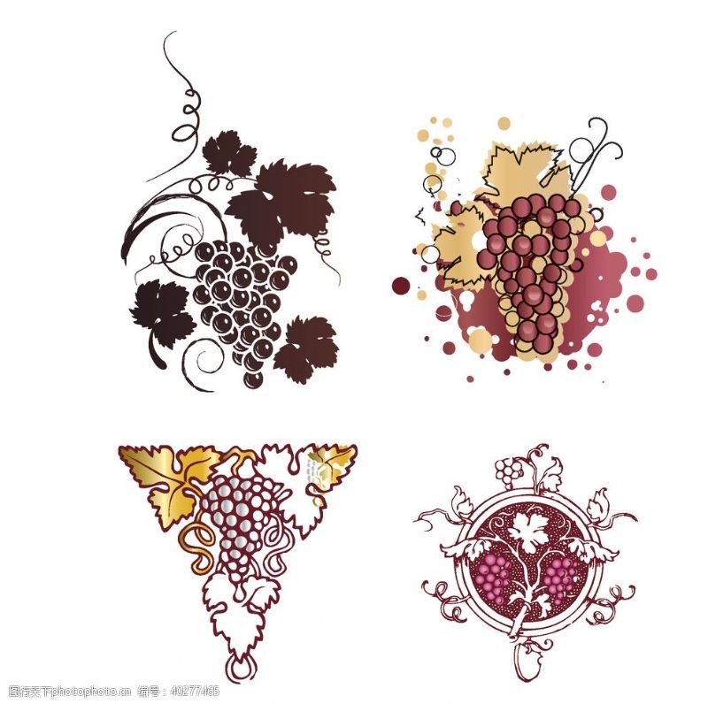 葡萄素材葡萄卡通矢量图图片