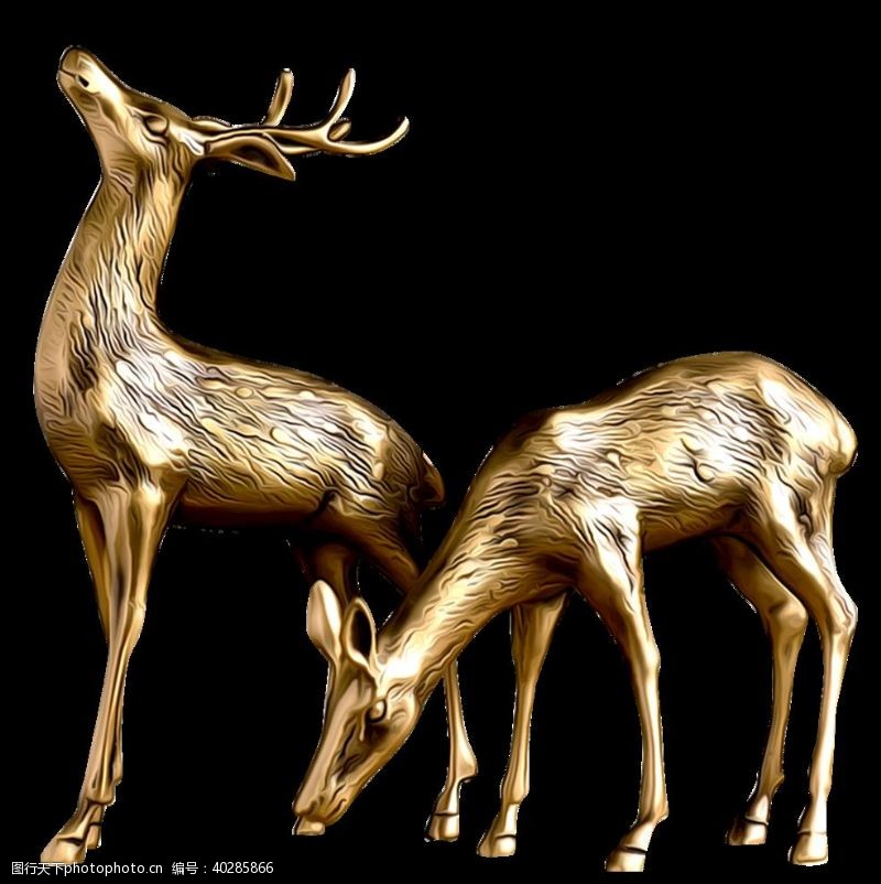 传统图案铜鹿图片